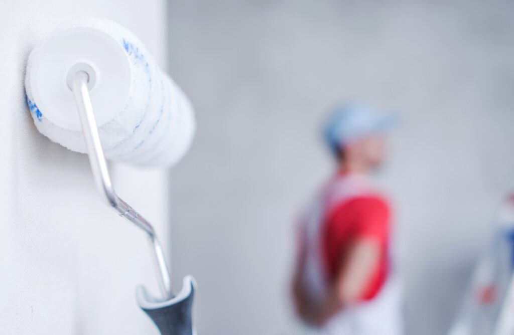 A residential painting company provides interior painting services in a home.
