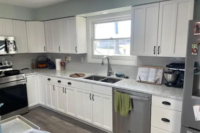 White Painted Kitchen Cabinets | Professional Cabinet Painting | Van Tuinen Painting Kalamazoo, MI